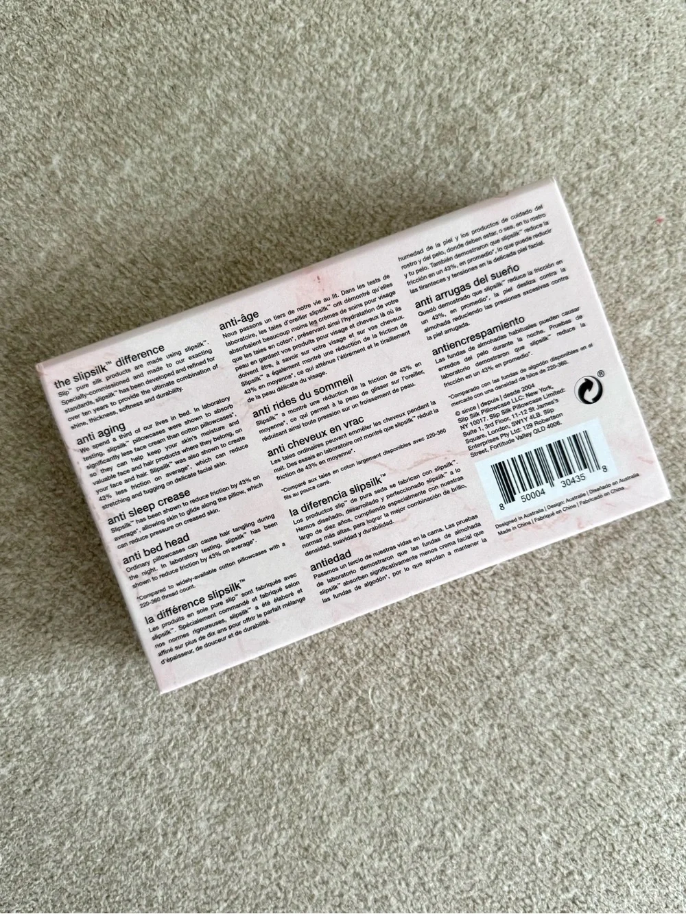 SLIP 100% Silk Pillowcase Pink Marble Anti-Aging NIB